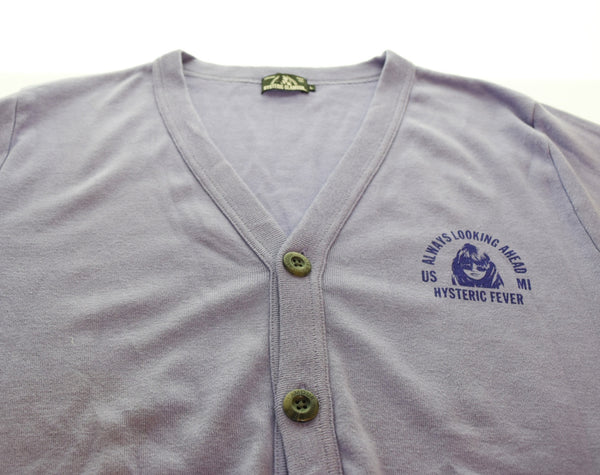 ヒステリックグラマー HYSTERIC GLAMOUR HYS FORCE pt Vネック カーディガン 02192CD01 カーディガン パープル Lサイズ 103MT-3113