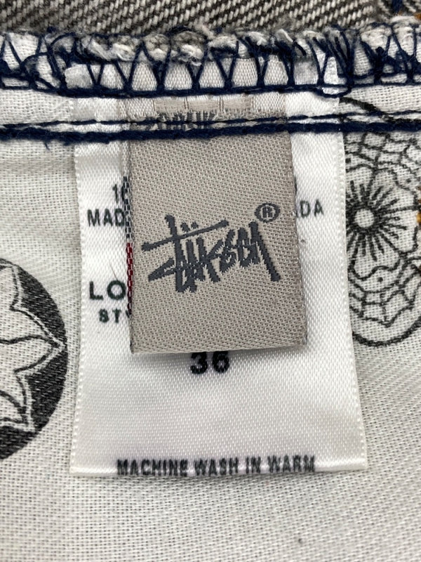 ステューシー STUSSY work gear black Denim Pants ワークギア ブラック デニム パンツ ダメージ加工 黒 デニム ブラック サイズ 36 104MB-307