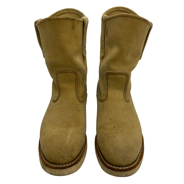 【曜日割引対象外】 レッドウィング RED WING ペコスブーツ スエード USA製 8168 メンズ靴 ブーツ ペコスタイプ ベージュ 25cmサイズ 201-shoes1520 VB