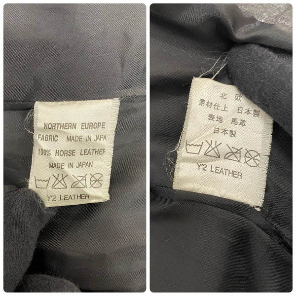 【曜日割引対象外】 ワイツーレザー Y'2 LEATHER AMPLIFIER ホースレザー テーラードジャケット ジャケット ブラック 36サイズ 201MT-4538 VB