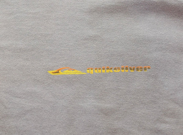 クイックシルバー Quiksilver 90's LOGO PRINT Tee ロゴ T FADE フェード MADE IN USA 90年代 90s オールドサーフ オールドスケート L Tシャツ ネイビー 103MT-2720