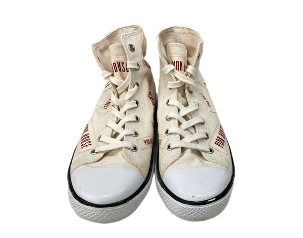 ピンクハウス PINKHOUSE ハイカット ワッペン レトロ ロゴ レースアップ SNEAKERS シューズ  オフホワイト BEIGE A2171PSH417 レディース靴 スニーカー ベージュ Lサイズ 104S-823