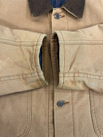 ディッキーズ Dickies 90s 90's 90年代 ダック地 カバーオール VINTAGE ヴィンテージ 襟コーデュロイ 裏地ブランケット 茶 42 ジャケット ベージュ 101MT-5165