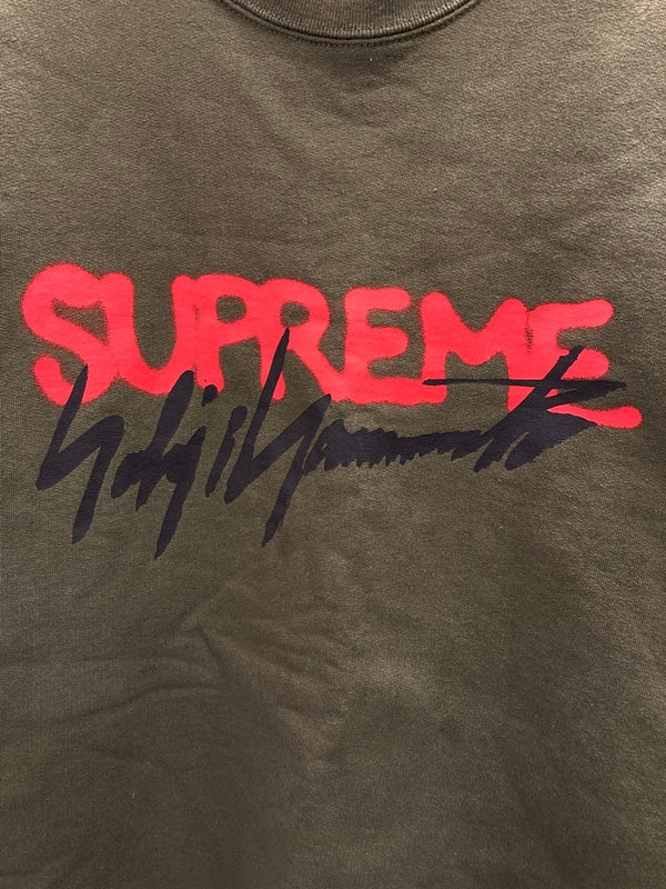 シュプリーム SUPREME ヨウジヤマモト Yohji Yamamoto ロゴプリント 長袖 裏ボア  XL スウェット カーキ LLサイズ 101MT-3056