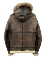 アビレックス AVIREX B-3 MOUTON FLIGHT JACKET ムートン フライト ジャケット フーディ ボア ジップアップ 軍物 アウター 茶 33H5595 サイズ 36 ジャケット 無地 ブラウン 104MT-1712