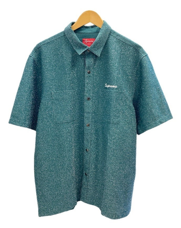 シュプリーム SUPREME Lurex S/S Shirt Green ルレックス S/Sシャツ ロゴ刺繍 ラメ 半袖シャツ グリーン Lサイズ  101MT-2713 | 古着通販のドンドンサガール