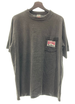 ヴィンテージ VINTAGE ITEM 90's Marlboro  snake pass Pocket T-Shirt マルボロ スネークパス  フェード 袖 裾 シングル 黒 ONE SIZE Tシャツ プリント ブラック 104MT-247