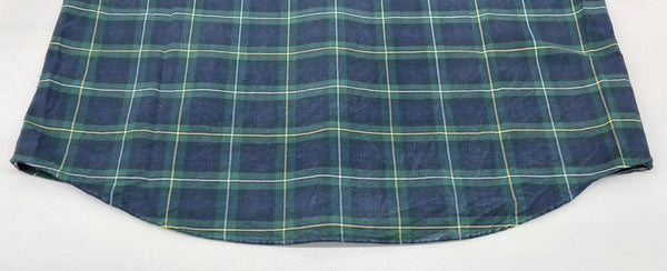 ダブルアールエル RRL 90s 一ツ星タグ SHIRT プルオーバー ステンカラー ボタンダウン ハーフボタン ヴィンテージ VINTAGE ラルフローレン RALPH LAUREN コットン グリーン系 長袖シャツ チェック マルチカラー Mサイズ 104MT-2040