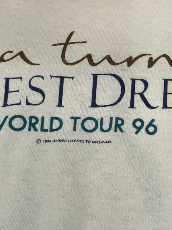 ヴィンテージ Vintage 90's 90s 90年代 SCREEN STARS  Tina Turner Wildest Dreams Tour  ©️1996  コピーライト 両面プリント  袖裾シングルステッチ XL Tシャツ プリント ホワイト LLサイズ 101MT-2421