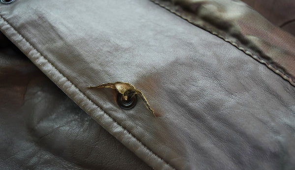 クリームソーダ CREAM SODA  80s ダイヤ柄 レザージャケット ジャケット グレー Lサイズ 103MT-2867