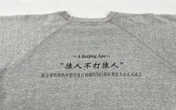 アベイシングエイプ A BATHING APE 香港行政区第一支店 オープン記念 スウェット トレーナー 灰 スウェット ロゴ グレー Lサイズ 104MT-1926