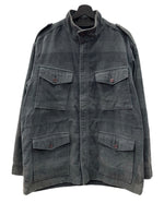 ステューシー STUSSY OLD オールド active jkt アクティブ ジャケット M65 ミリタリー ジャケット コーデュロイ 灰 ジャケット ボーダー グレー Lサイズ 104MT-1836