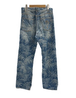 パームエンジェルス PALM ANGELS CLENEGA ツリープリントジーンズ ヤシの木 総柄 刺繍 デニム ブルー サイズ32 101MB-708