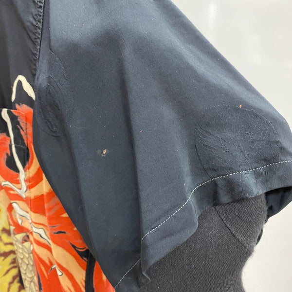 【曜日割引対象外】 リアルマッコイズ THE REAL McCOY'S レーヨン アロハシャツ 龍 虎柄 半袖シャツ ブラック Mサイズ 201MT-4249 VB