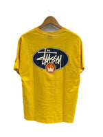 ステューシー STUSSY 90s 90's 90年代 OLD STUSSY オールド 紺タグ USA製 クラウンプリント ヴィンテージ Tシャツ イエロー Lサイズ 101MT-5014