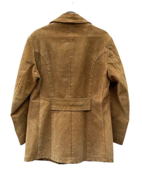 ヴィンテージ vintage 70s~ 70年代 スウェード レザー ジャケット カーコート ハーフコート 茶色 コート 無地 ブラウン 104MT-1930