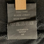 ヴェトモン VETEMENTS 再構築 STAFFTee WSS17HA8 Tシャツ ブラック Sサイズ 201MT-3957