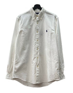 ラルフローレン RalphLauren POLO BUTTONDOWN SHIRT ボタンダウン シャツ CUSTOM FIT 刺繍 長袖 白 長袖シャツ ワンポイント ホワイト Mサイズ 104MT-2085
