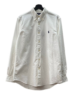 ラルフローレン RalphLauren POLO BUTTONDOWN SHIRT ボタンダウン シャツ CUSTOM FIT 刺繍 長袖 白 長袖シャツ ワンポイント ホワイト Mサイズ 104MT-2085