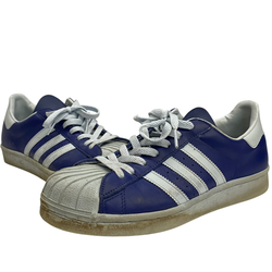【曜日割引対象外】 アディダス adidas 90's 96年製 スーパースター メンズ靴 スニーカー ブルー 26.5cmサイズ 201-shoes1514 VB