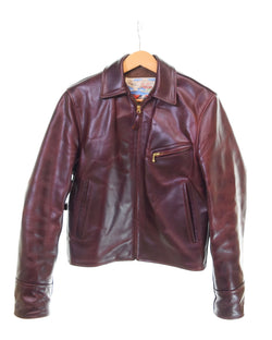 エアロレザー  AERO LEATHER  HALFBELT ハーフベルト HORSEHIDE ホースハイド ウールライナー ライダースジャケット 茶 32 ジャケット ブラウン 103MT-2351