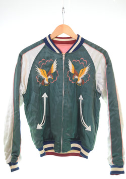 フラットヘッド THE FLAT HEAD リバーシブルキルティング 刺繍 スカジャン ジャケット Sサイズ 103MT-3345