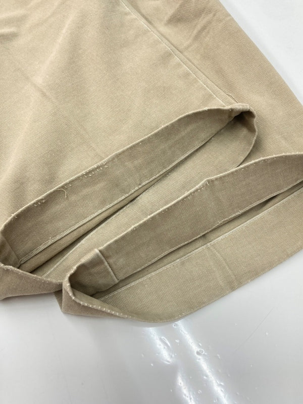 ダブルアールエル RRL 90s TACK CHINO PANTS タック チノ パンツ ジップフライ ワーク トラウザーズ 三ツ星タグ USA製 Ralph Lauren 薄茶 無地 チノパン ベージュ 33×31 104MB-343