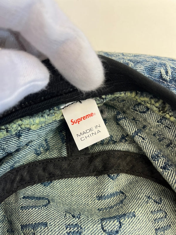 シュプリーム SUPREME 21SS Warp Jacquard Logos Denim Crusher ワープジャカードロゴ デニムクラッシャー バケットハット 帽子 メンズ帽子 ハット ブルー 101hat-183