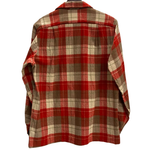 【曜日割引対象外】 ペンドルトン PENDLETON 50's オープンカラー ウール チェックシャツ 長袖シャツ レッド Mサイズ 201MT-3853 VB