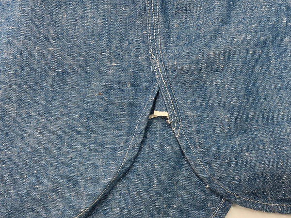 ウエアハウス WAREHOUSE DUCK DIGGER シャンブレーシャツ ワークシャツ マチ付き 白ボタン 青 長袖シャツ 無地 ブルー 104MT-2311