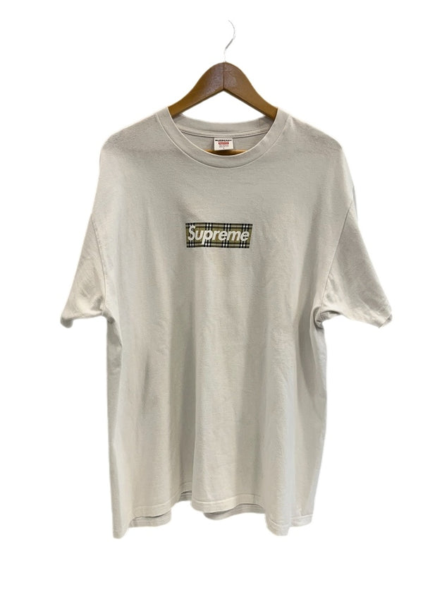 シュプリーム SUPREME ×BURBERRY Box Logo T-Shirt バーバリー ボックス ロゴ 白 Tシャツ ホワイト Lサイズ 101MT-5194