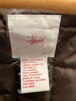 ステューシー STUSSY 袖ロゴ Stadium Jacket スタジャン ナイロンジャケット 中綿ジャケット XL ジャケット ブラウン LLサイズ 101MT-3229