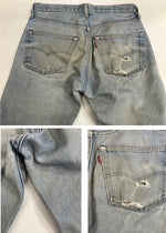 リーバイス Levi's 80's 80年代 501 黒カン 赤耳 ボタン裏524刻印 VINTAGE ヴィンテージ デニム ブルー - 101MB-647