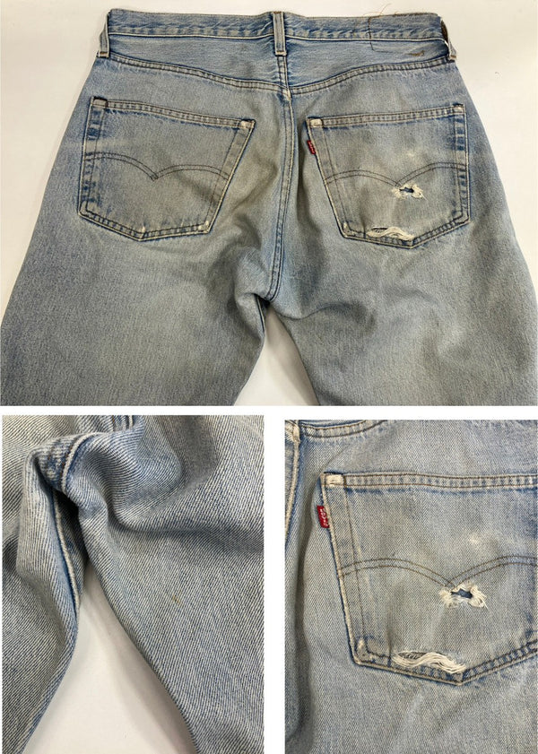 リーバイス Levi's 80's 80年代 501 黒カン 赤耳 ボタン裏524刻印 VINTAGE ヴィンテージ デニム ブルー - 101MB-647