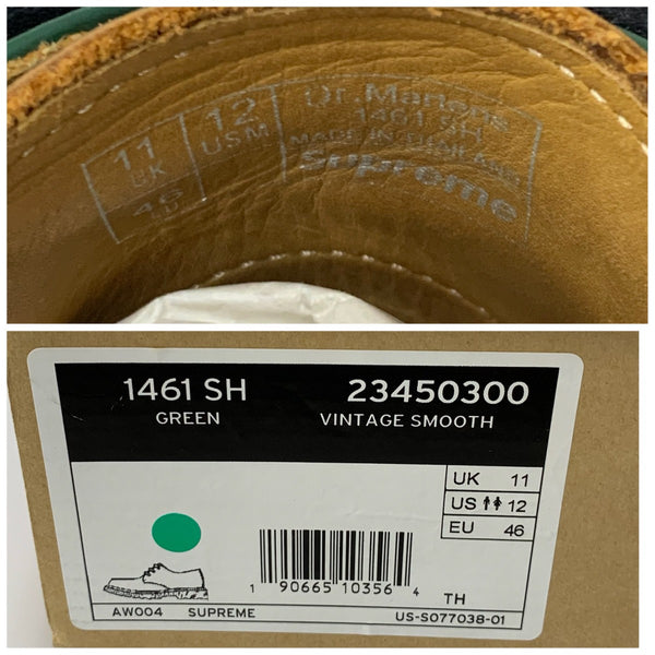 ドクターマーチン Dr.Martens SUPREME 3ホール 1461-SH レディース靴 ローファー グリーン 29.5cmサイズ 201-shoes1339