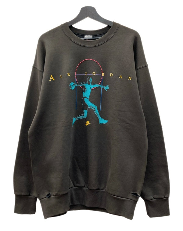 ナイキ NIKE 90s CREWNECK SWEATSHIRT クルーネック スウェット デッドストック USA製 トレーナー プリント AJ 茶 660045 スウェット ロゴ ブラウン Lサイズ 104MT-1702