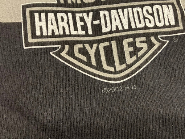 ハーレーダビッドソン Harley-Davidson 00's パープルタイガー バーアンドシールド ロゴ 馬 ホース アニマル 両面 プリント Tシャツ ブラック Mサイズ 101MT-4534