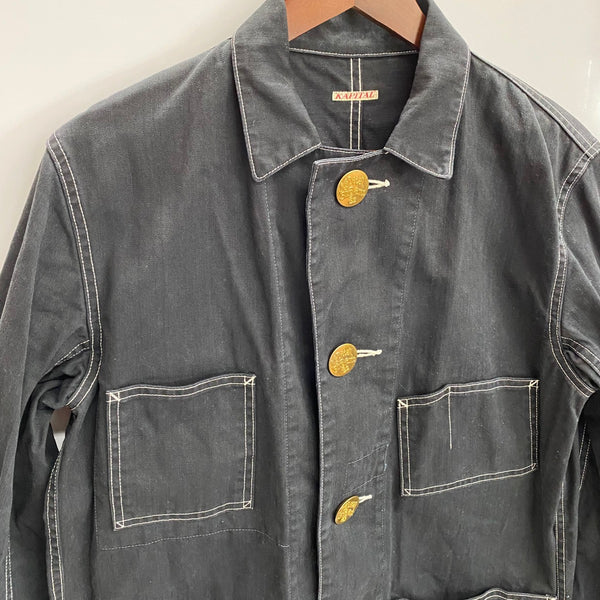 【曜日割引対象外】 キャピタル KAPITAL カバーオール ジャケット ブラック Mサイズ 201MT-4304 VB