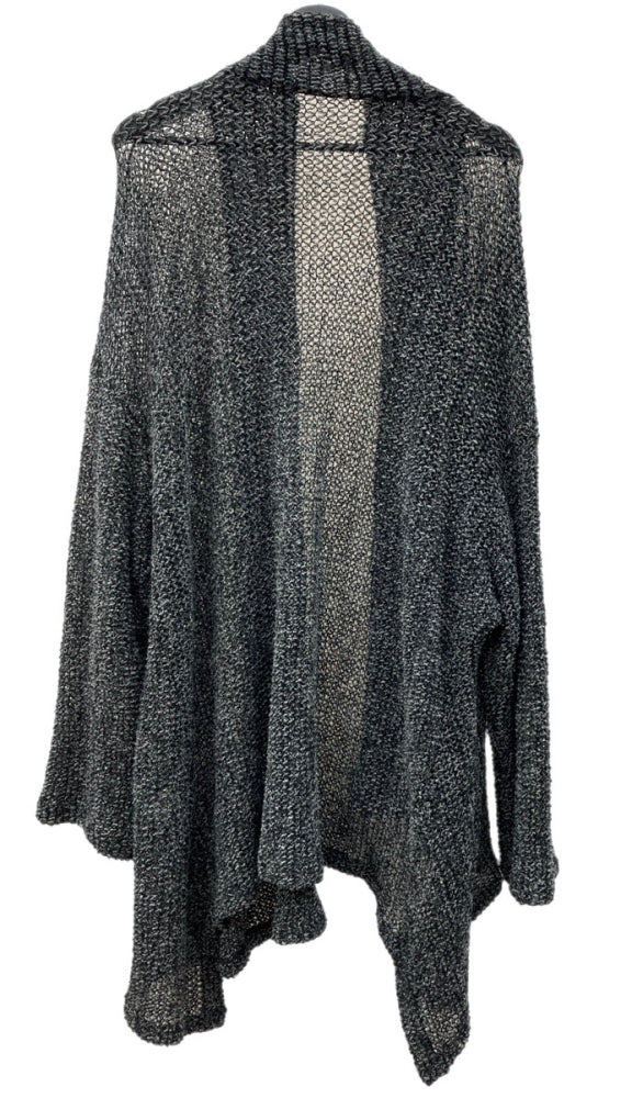 ワイズ Y's ヨウジヤマモト Yohji Yamamoto ドレープ フィッシュ ネット ニット セーター ボレロ ウール 膝丈 モード 日本製 チャコール GRAY 灰色 YC-T25-163 カーディガン グレー SIZE2 104LT-227