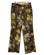 ラッドミュージシャン LAD MUSICIAN FLOWER SLIM FLARE SLACKS PANTS フラワー スリム フレア スラックス パンツ 花柄 ジップフライ 茶 総柄 2123-578 スラックス ブラウン サイズ 46 104MB-286