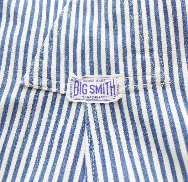 ビッグスミス BIG SMITH 50年代 Vintage DENIM OVERALL デニム ヒッコリー ダブルニー 白タグ エプロン付きストライプ 50s 50's  つなぎ・オーバーオール ブルー 103MB-395