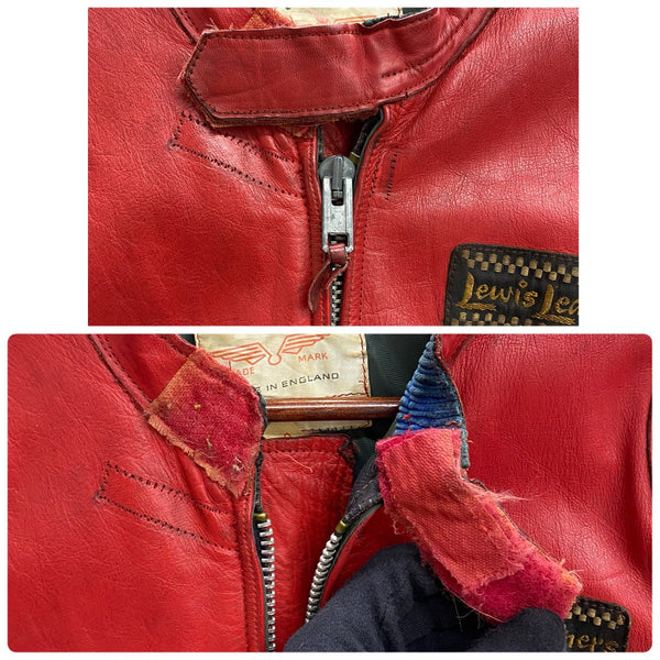 【曜日割引対象外】 ルイスレザー Lewis Leathers シングル ライダースジャケット レザー ジャケット レッド 40サイズ 201MT-4573 VB
