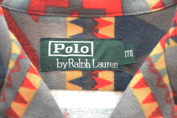 ラルフローレン RalphLauren 90s ネイティブ柄 プリントネルシャツ 開襟 オープンカラー 90's 総柄 170 長袖シャツ マルチカラー 103MT-2656