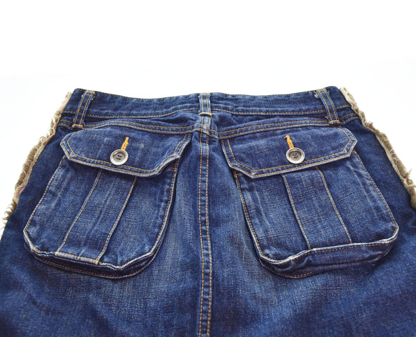 トリココムデギャルソン tricot COMME des GARCONS AD2005 00s 00's 異素材切り替え デニム ウール ドッキング TP-S014 スカート マルチカラー Mサイズ 103LB-11