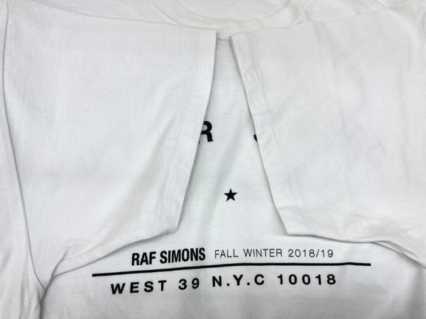 ラフシモンズ RAF SIMONS 18AW OUTER SPACE 半袖 カットソー クルーネック バックプリント スター 星 コットン MADE IN ITALY イタリア製 WHITE 白  182.125 19000-00010 Tシャツ ロゴ ホワイト Sサイズ 104MT-1814