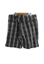 ダブルアールエル RRL ラルフローレン Ralph Lauren チェック柄 コットン リネンパンツ ショートパンツ ハーフパンツ ネイビー サイズ36 101MB-719