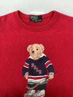 ラルフローレン RalphLauren POLO BEAR SWEATSHIRT ポロ ベア スウェット シャツ ホッケー トレーナー 長袖 赤 サイズ 170 スウェット プリント レッド 104MT-2051
