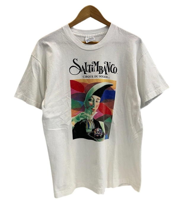 ヴィンテージ vintage 90s Cirque du Soleil シルクドソレイユ SALTIMBANCO サルティンバンコ 袖シングル Tシャツ ホワイト Lサイズ 101MT-4662