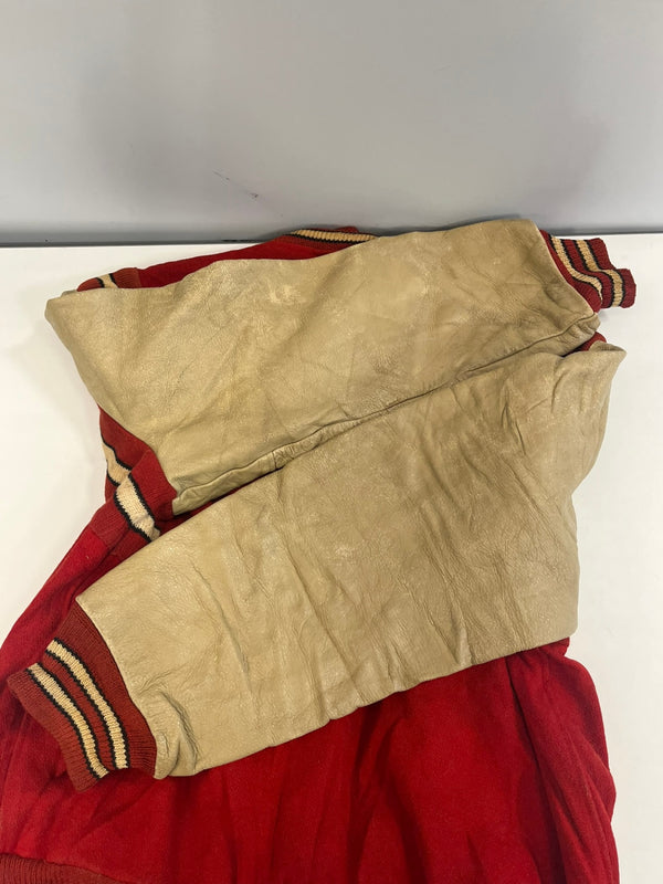 ヴィンテージ vintage 60's～ 60年代 BUTWIN バトウィン ウール スタジャン バーシティジャケット アワードジャケット  Red Knights 袖レザー ツートン ベージュ 44 ジャケット レッド 101MT-5454