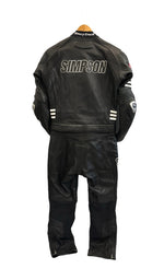 シンプソン SIMPSON オールレザー ライダーススーツ セパレート 本革 牛革 バイカー ツーリング 黒 つなぎ・オーバーオール ブラック Lサイズ 101MB-776